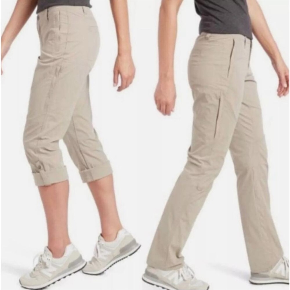 KUHL Spire Roll-Up Convertible Utility Active Pants Tan Light Khaki 10 Regular